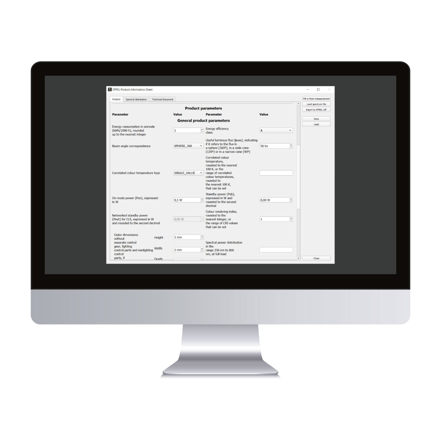 EPREL database software add-on ecoproject for lighting